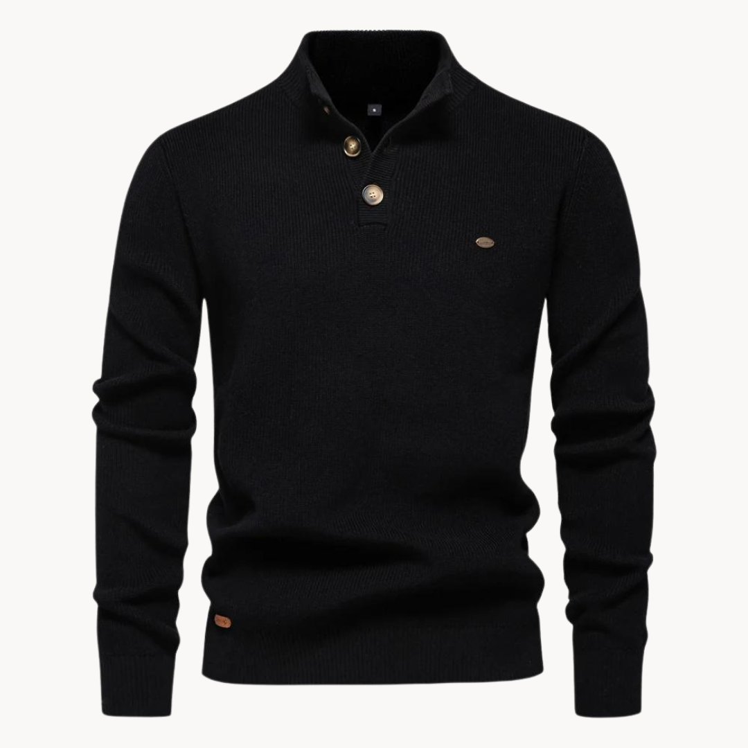 Ashton Button Mockneck Trui | Savon