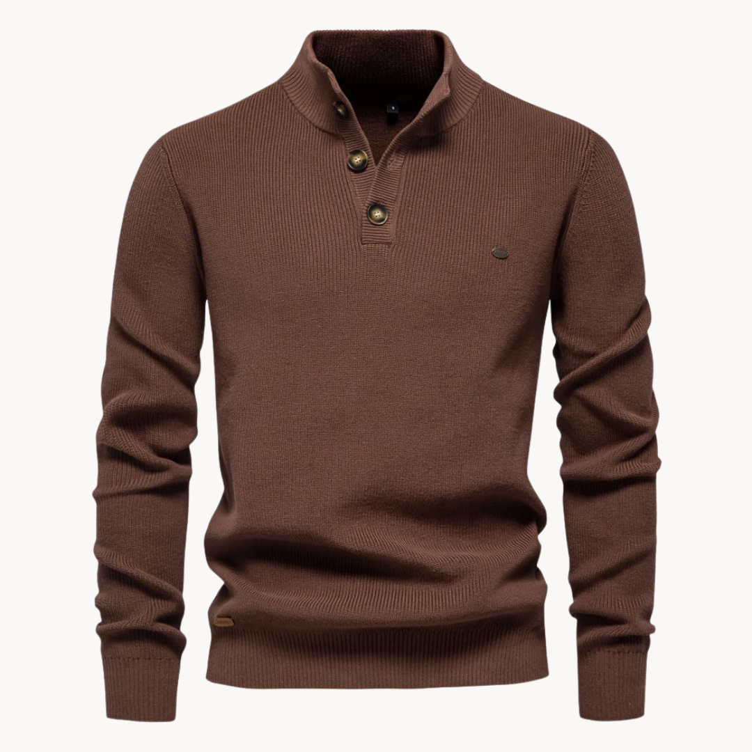 Ashton Button Mockneck Trui | Savon