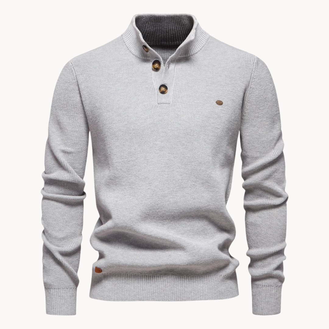 Ashton Button Mockneck Trui | Savon