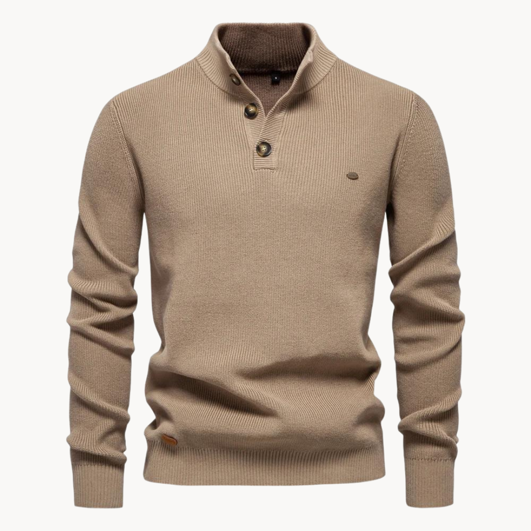 Ashton Button Mockneck Trui | Savon